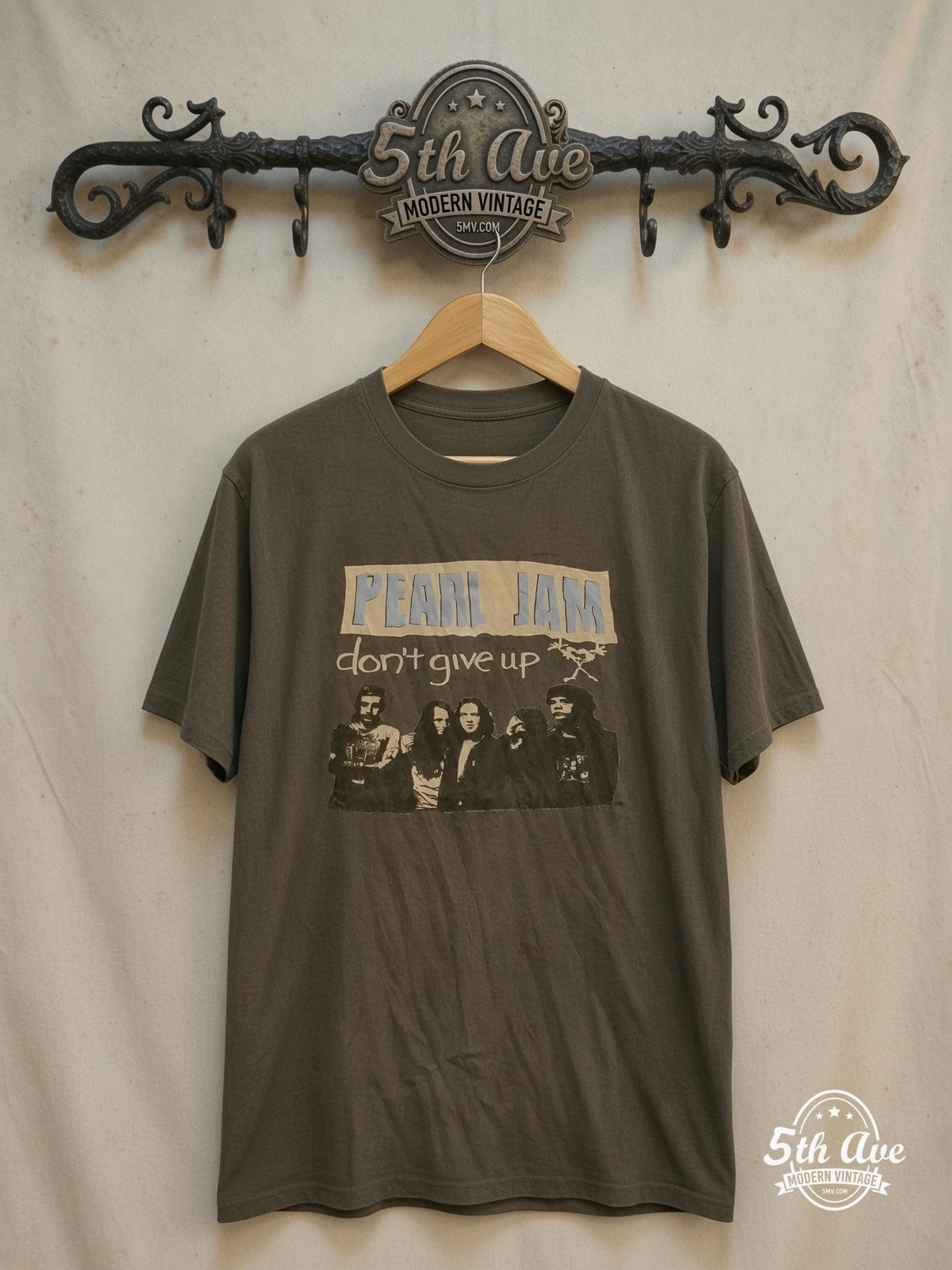 Pearl Jam vintage band t-shirt on rack
