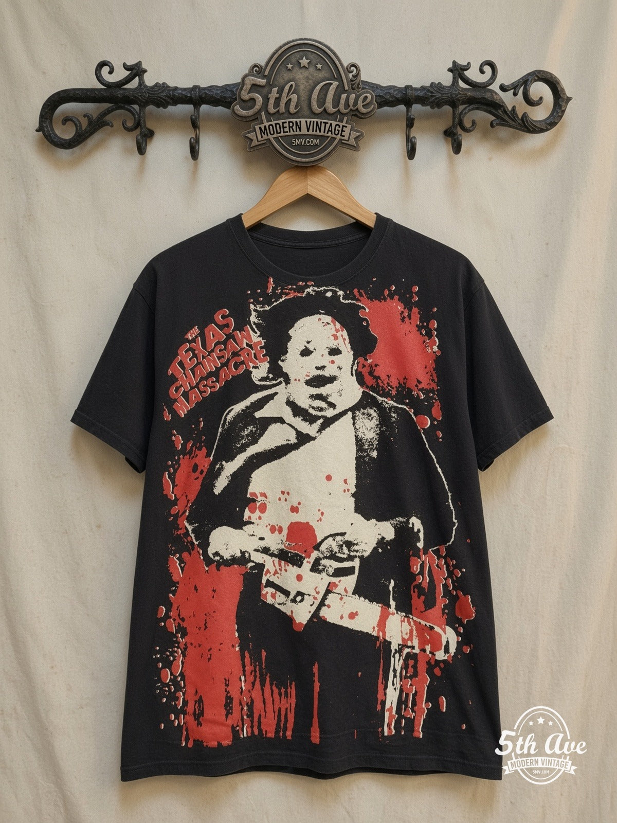 Texas Chainsaw Massacre vintage movie tee on rack