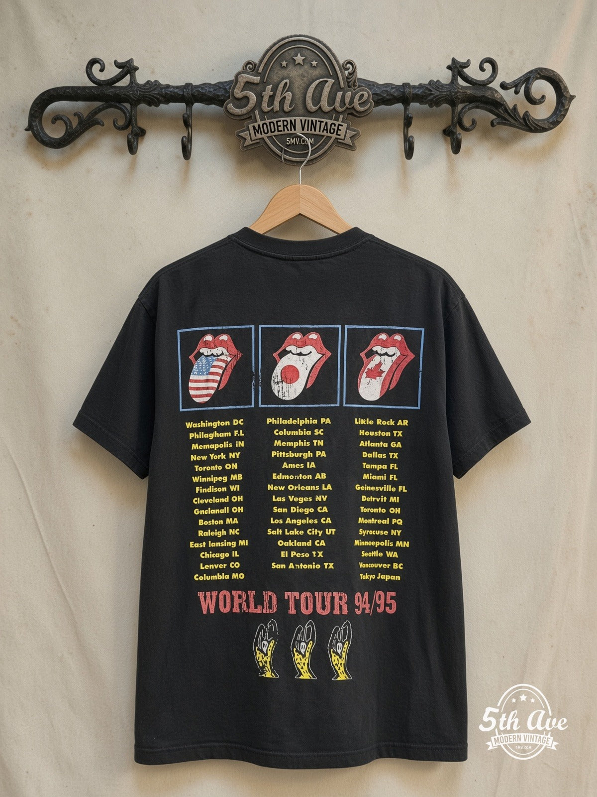 The Simpsons – Deep Deep Trouble – New Vintage Graphic Tee — front on locked cream ornate 5th Ave rack