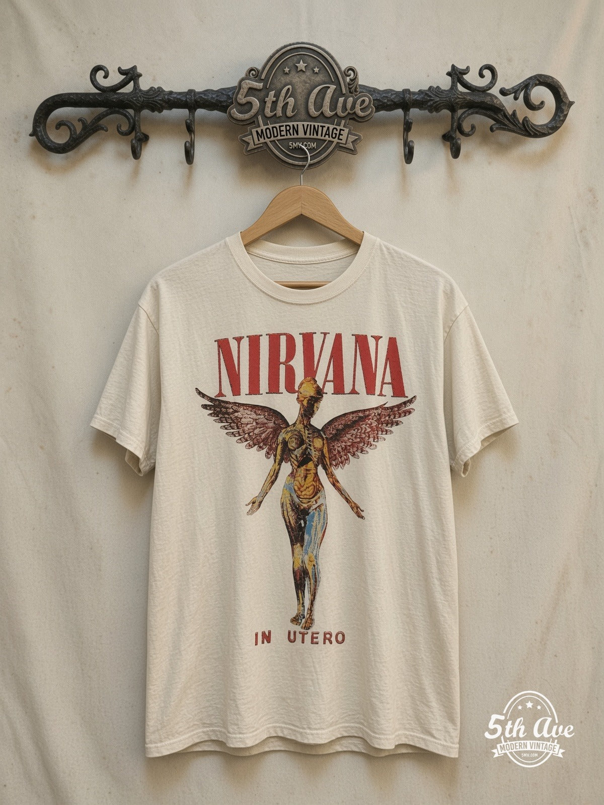 Nirvana In Utero Tour vintage band t-shirt on rack