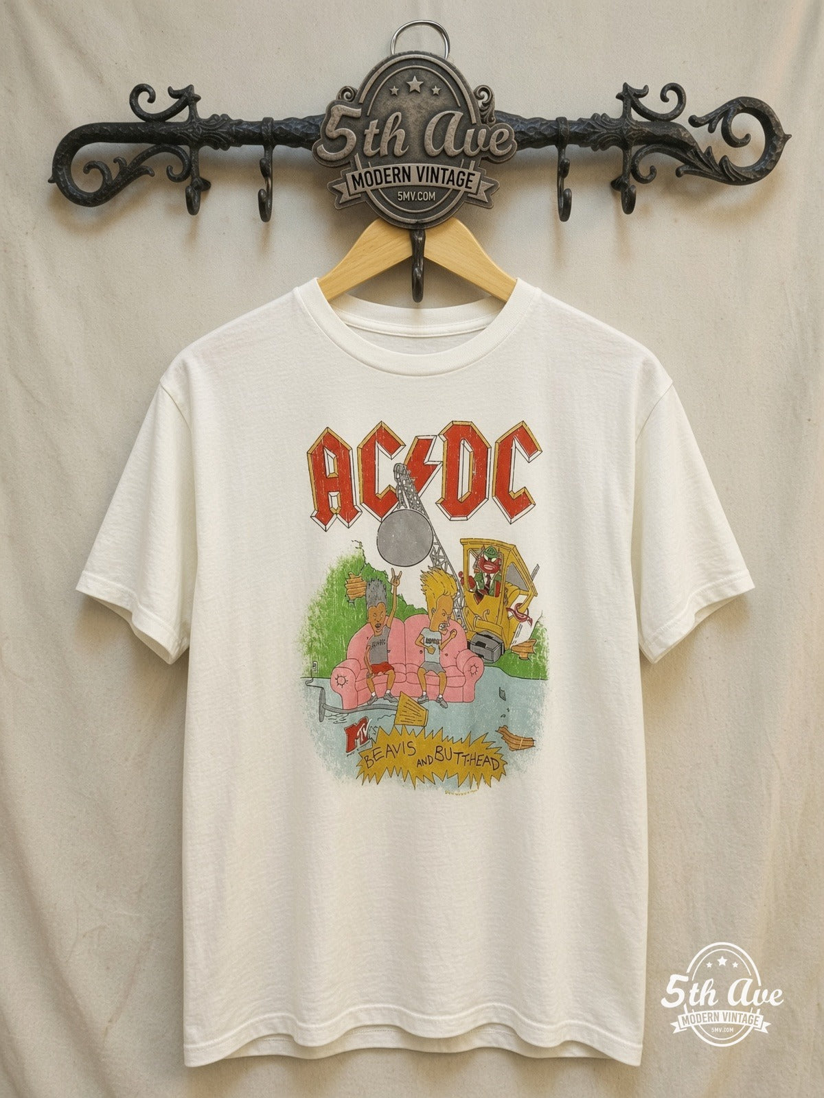 AC/DC Beavis and Butt-Head vintage band t-shirt on rack