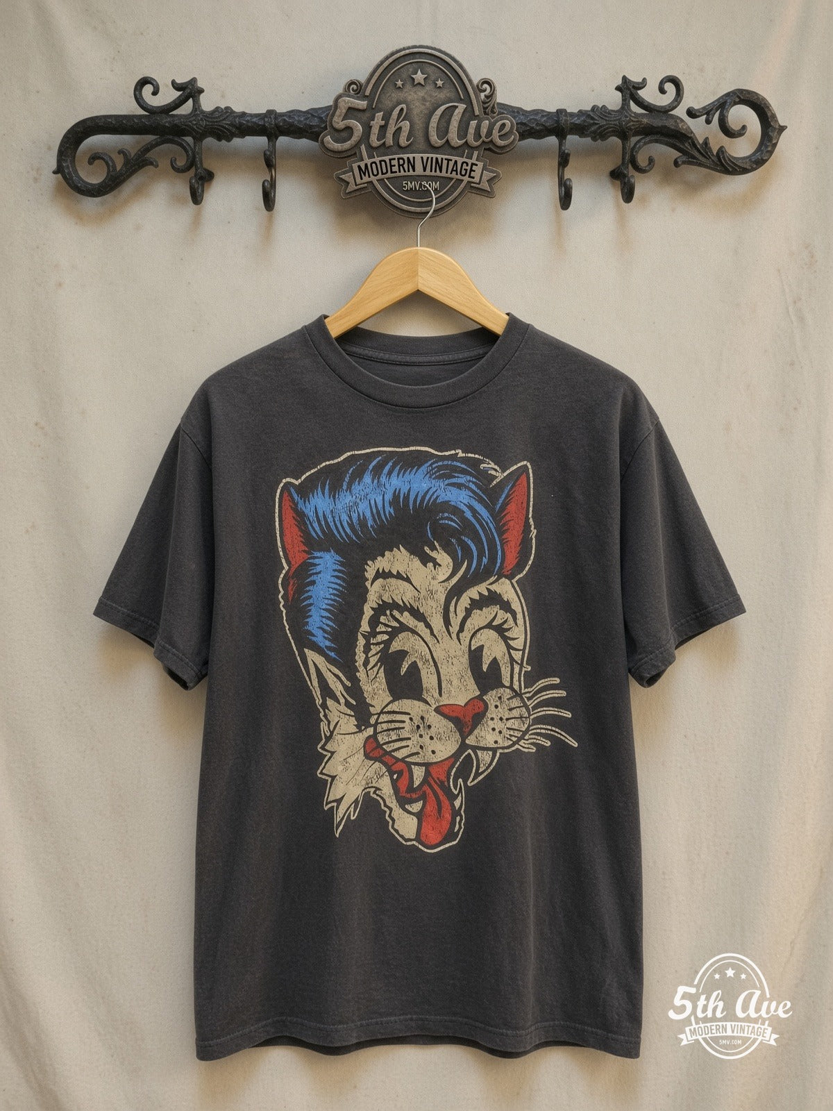 Stray Cats vintage band t-shirt on rack