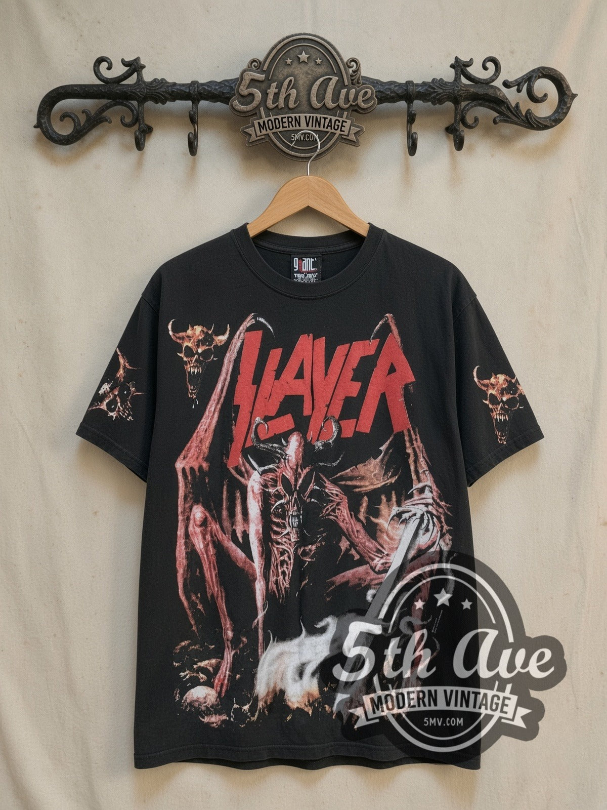 Slayer Winged Demon Sword All Over Print Tee | Vintage Reprint