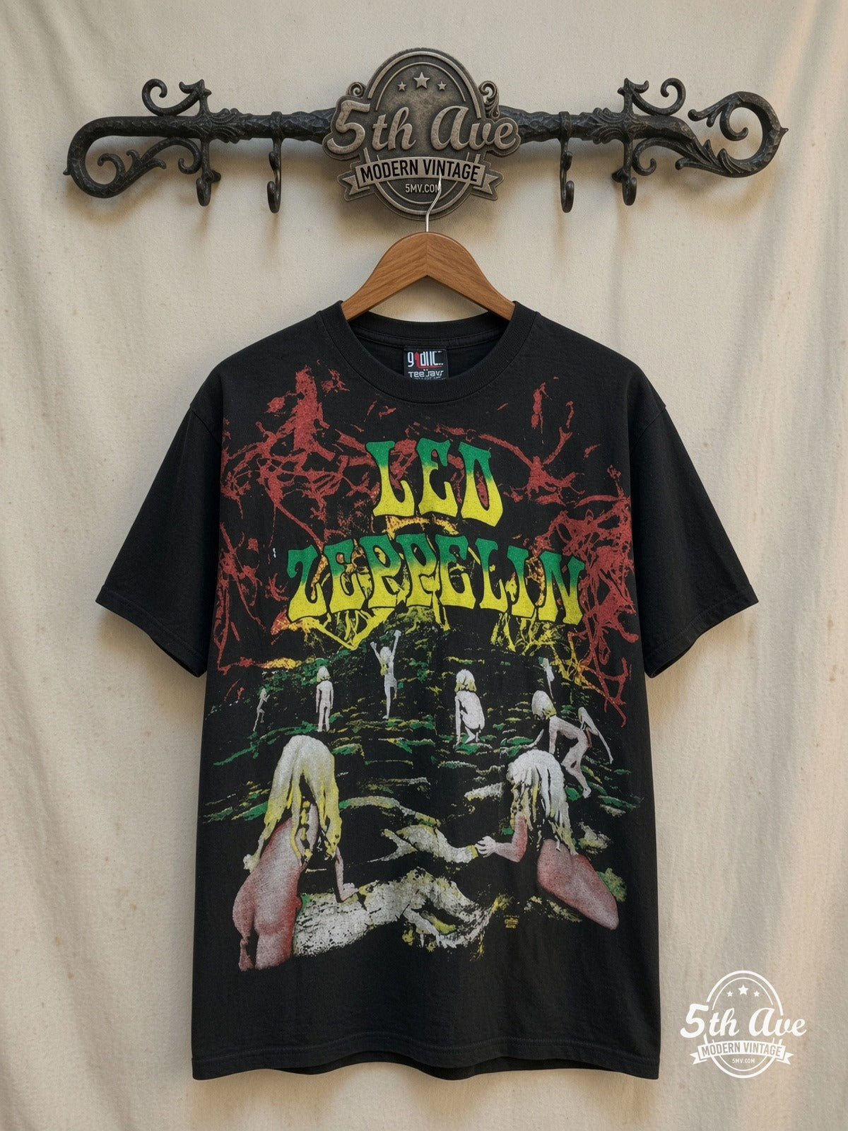 Led Zeppelin Houses of the Holy vintage band t-shirt on rack