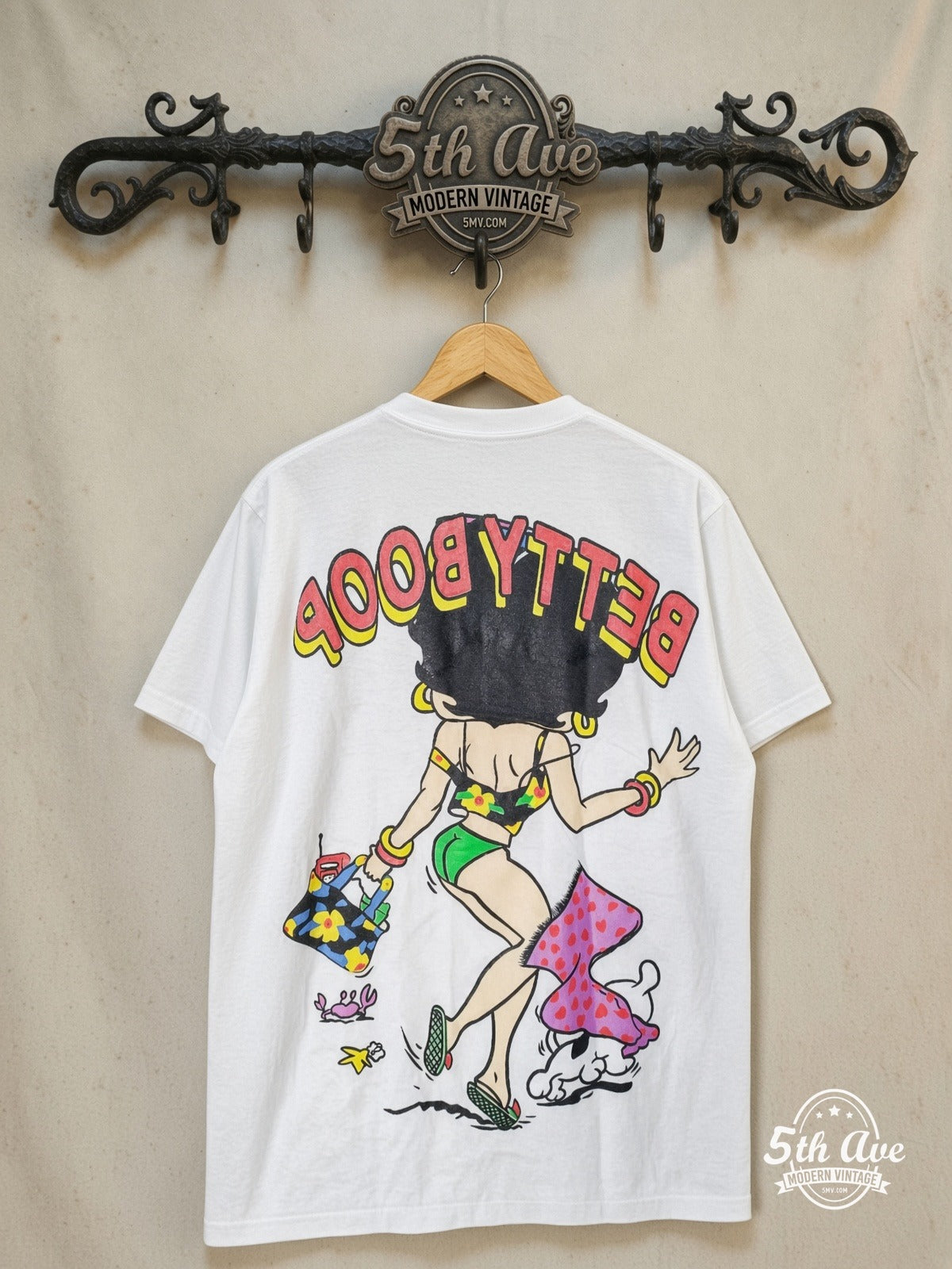 The Nightmare Before Christmas – Jack Skellington – Vintage Movie Tee — front on locked cream ornate 5th Ave rack