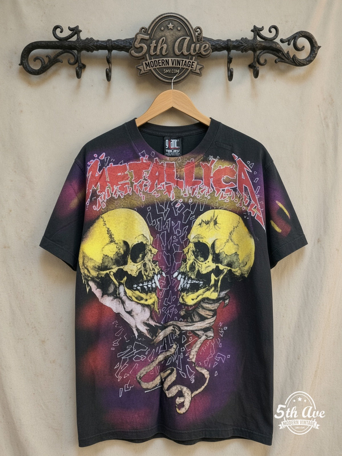Metallica vintage band t-shirt on rack