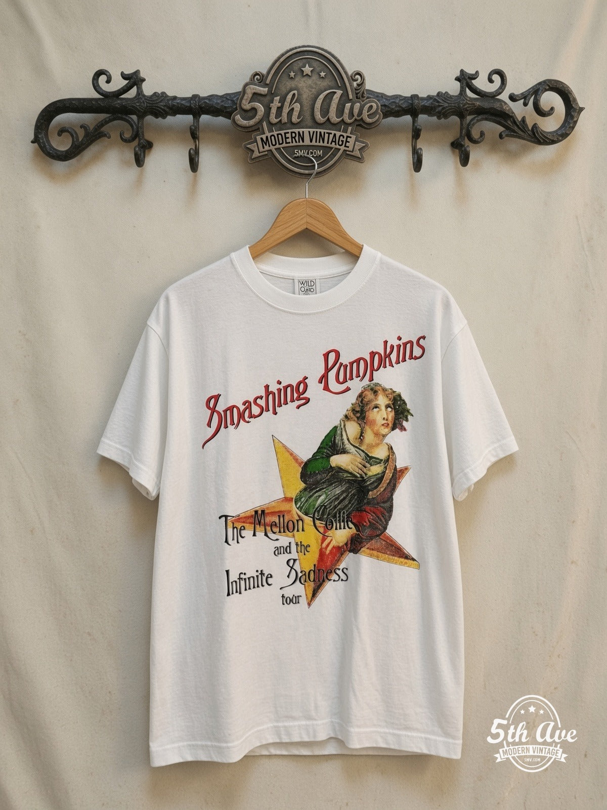 Smashing Pumpkins Mellon Collie vintage band t-shirt on rack