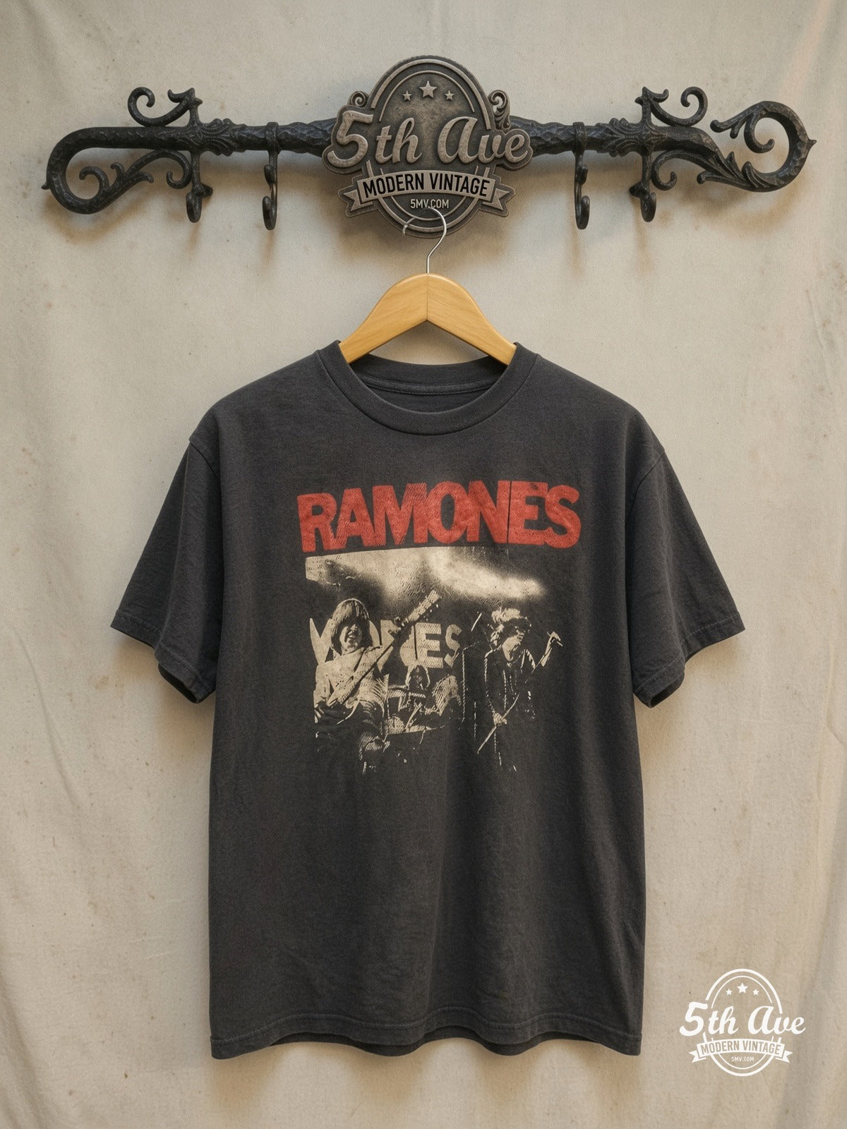 Ramones vintage band t-shirt on rack