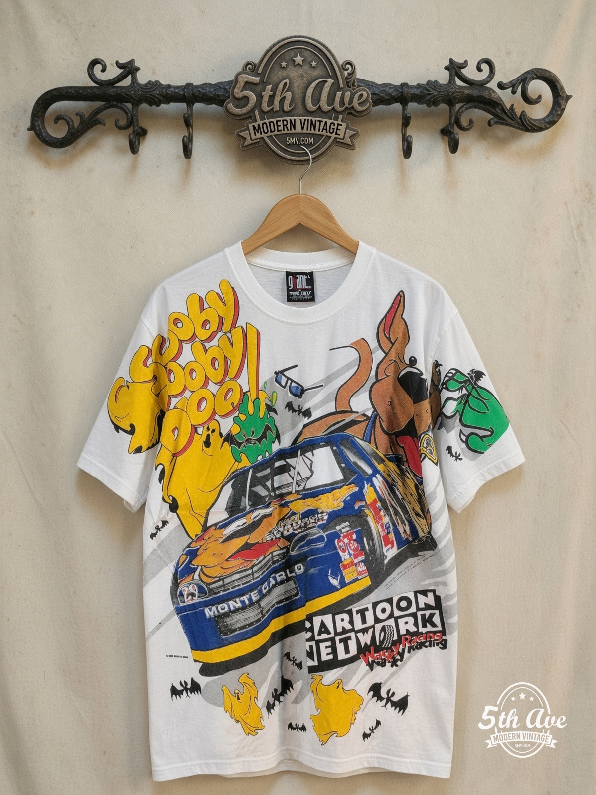 NASCAR Scooby-Doo All Over Print vintage graphic tee on rack