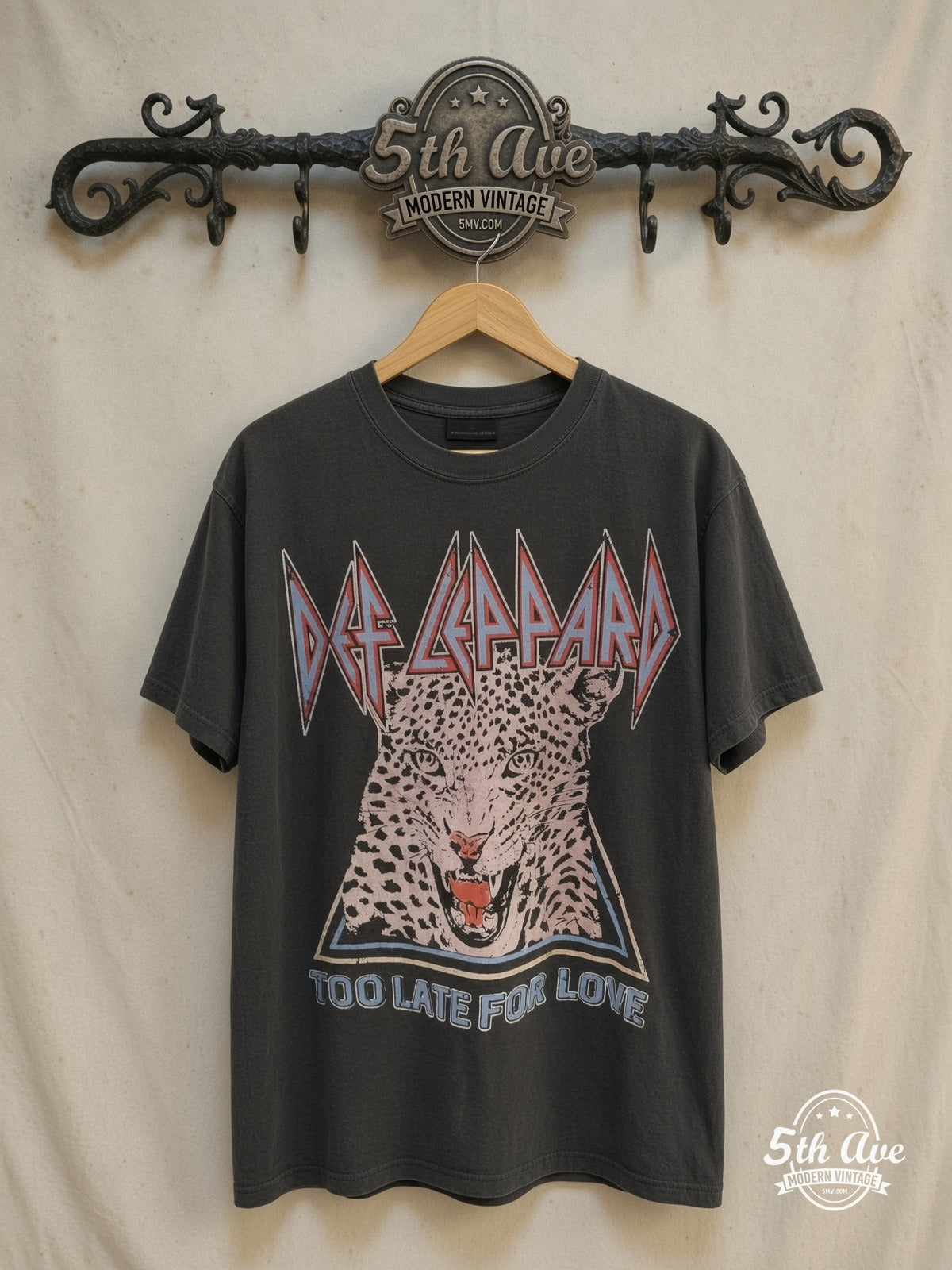 Def Leppard vintage band t-shirt on rack