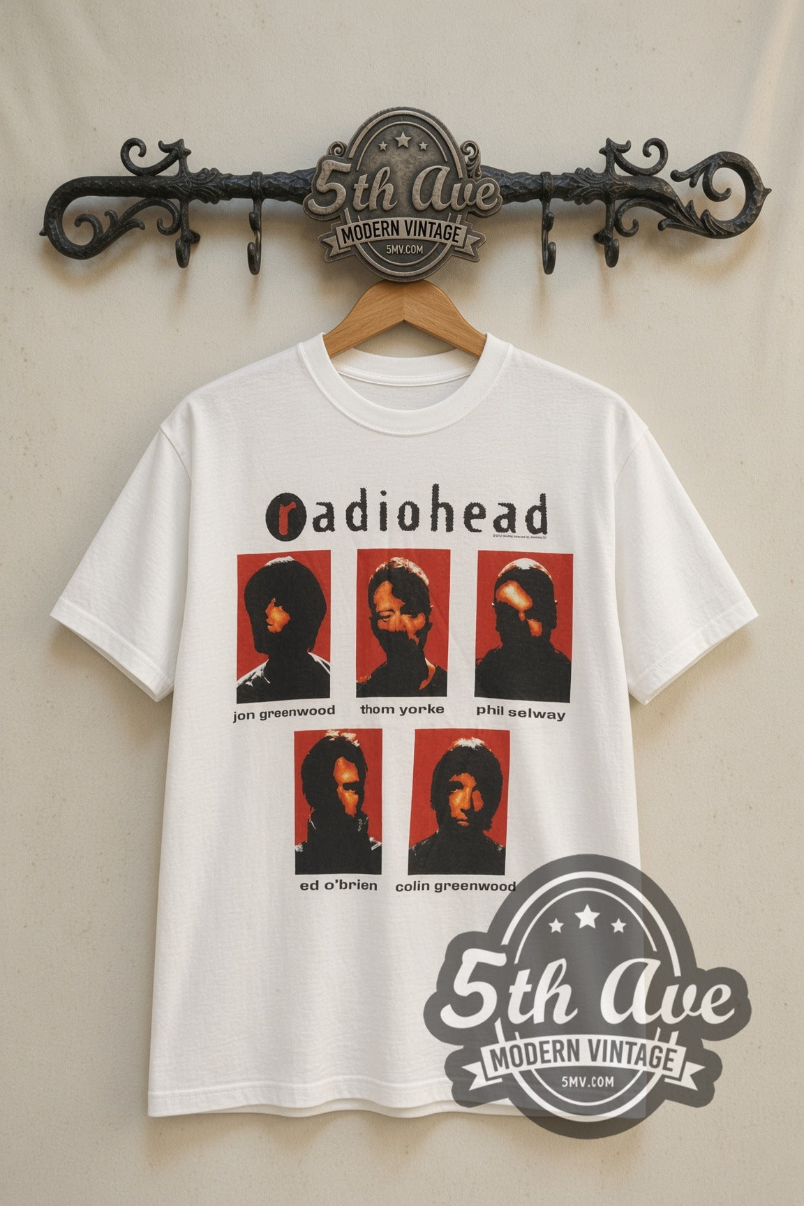 Radiohead member portraits band t-shirt front on the 5MV rack