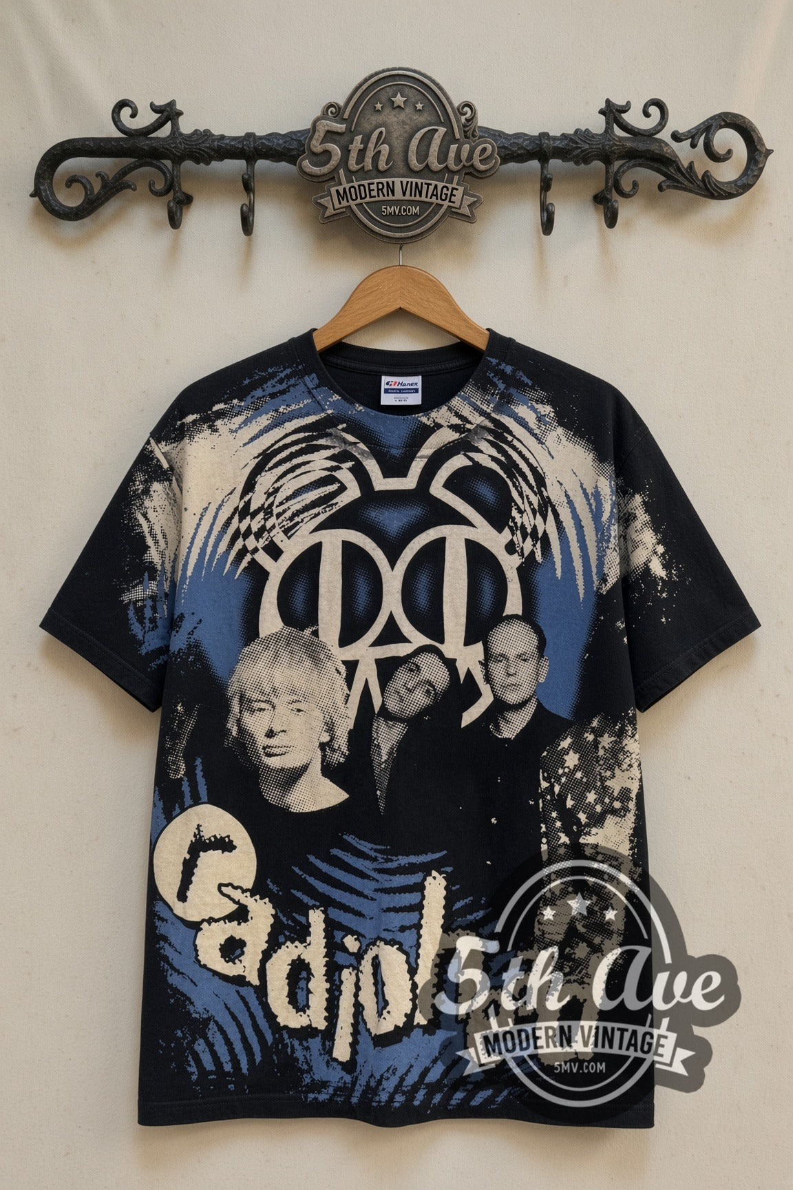Radiohead modified bear band photo AOP tee front on the 5MV rack