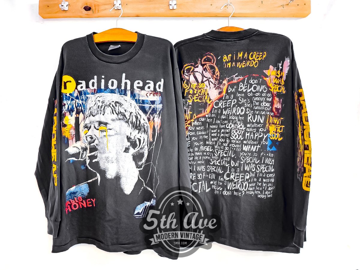 Radiohead Pablo Honey 'Creep' - Long Sleeve Vintage Reprint Band T-Shirt - Vintage Band Shirts