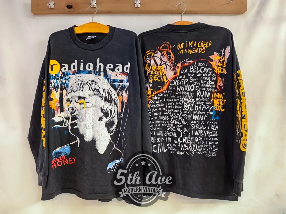 Radiohead Pablo Honey "Creep" - New Vintage Band Long Sleeve T shirt - Vintage Band Shirts