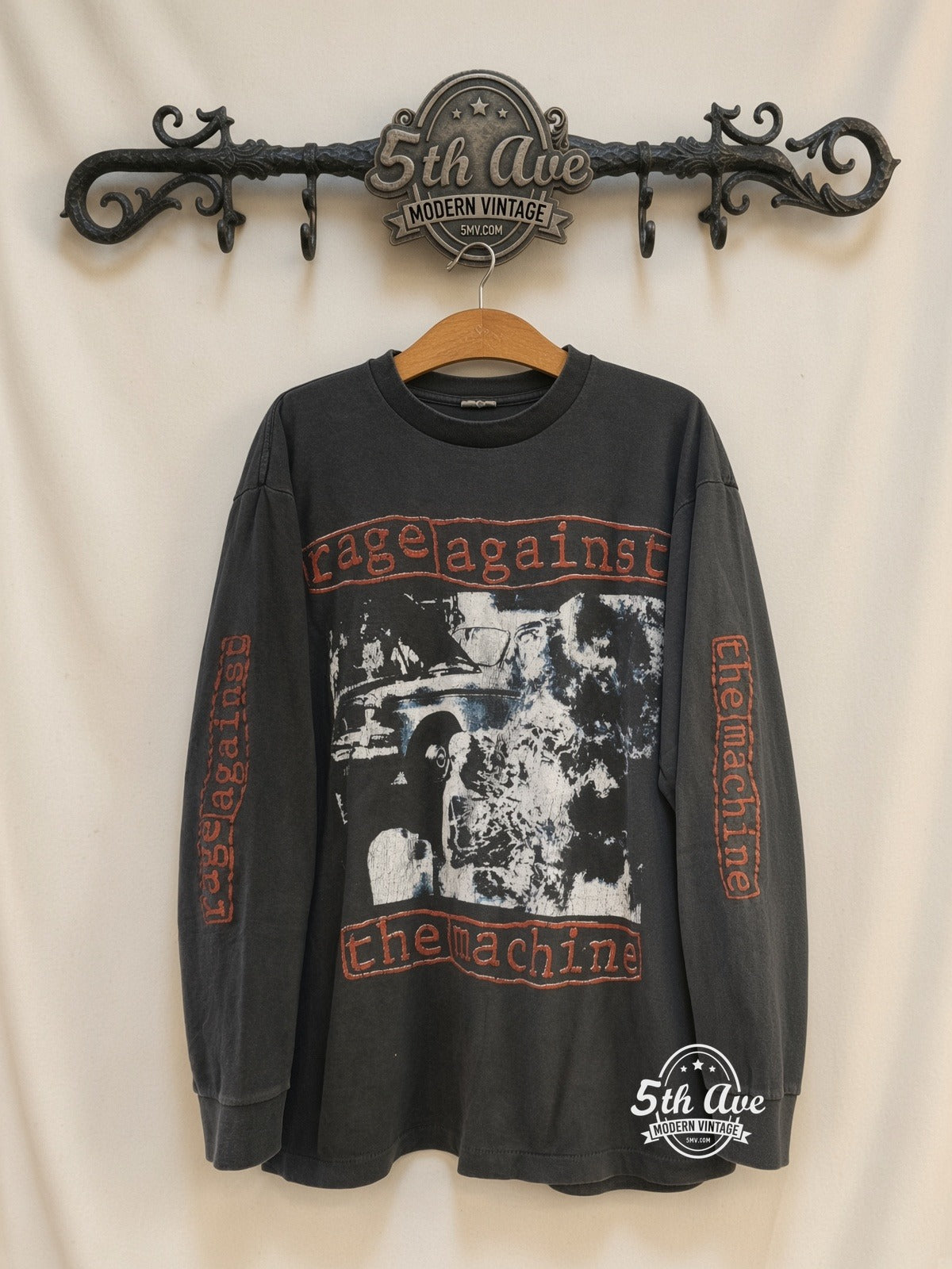 Rage Against the Machine 1992 Album Immolation Fuck You I Won't Do What You Tell Me LS vintage band t-shirt on rack