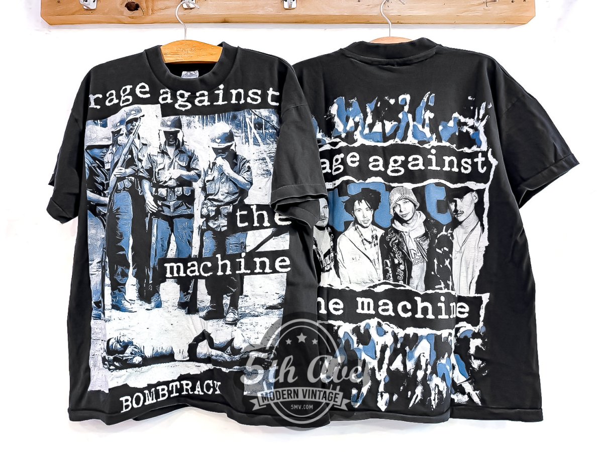 Rage Against the Machine 'Bombtrack' - AOP Vintage Reprint Band T-Shirt - Vintage Band Shirts