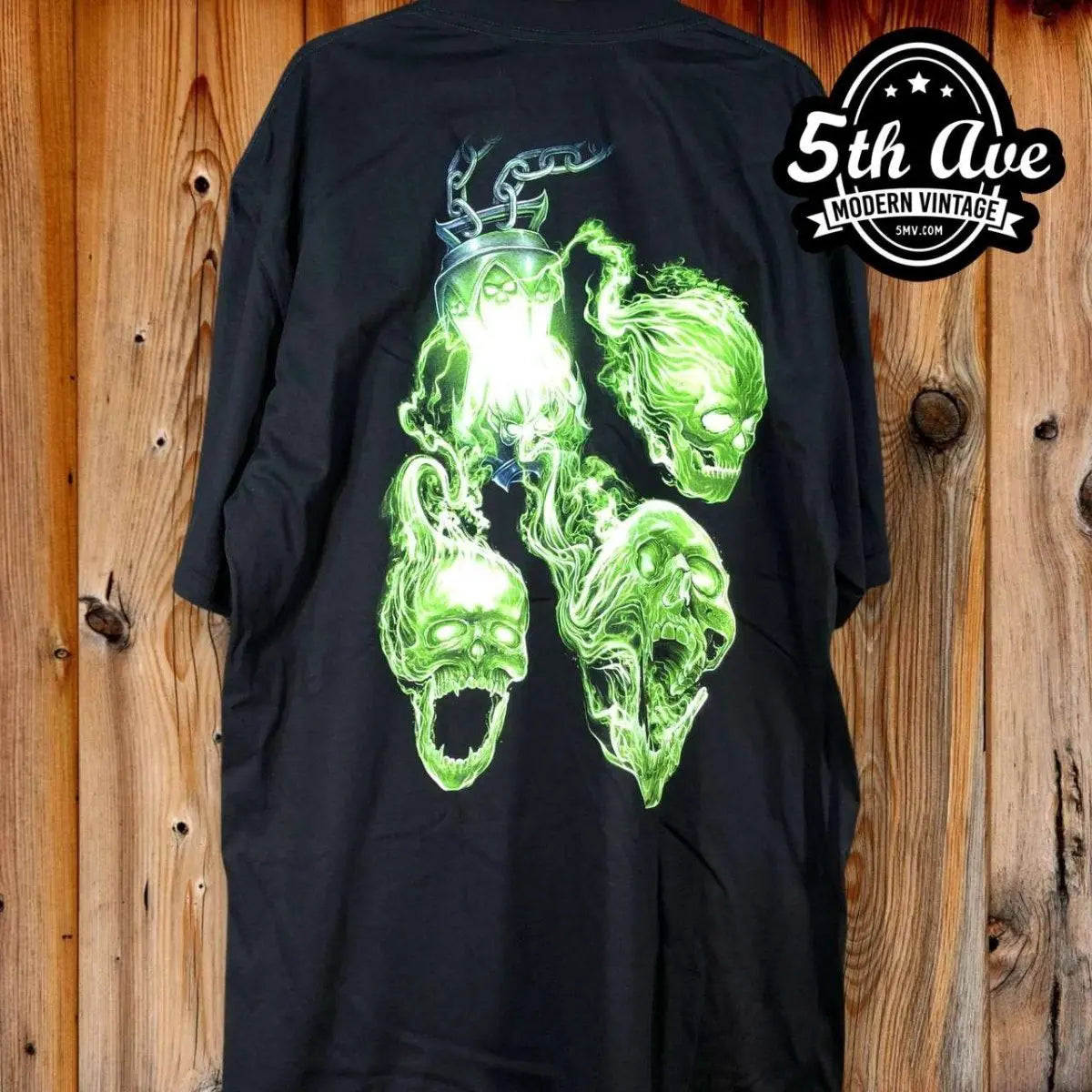 Reaper and Skulls Glow in the dark - New Vintage T shirt - Vintage Band Shirts