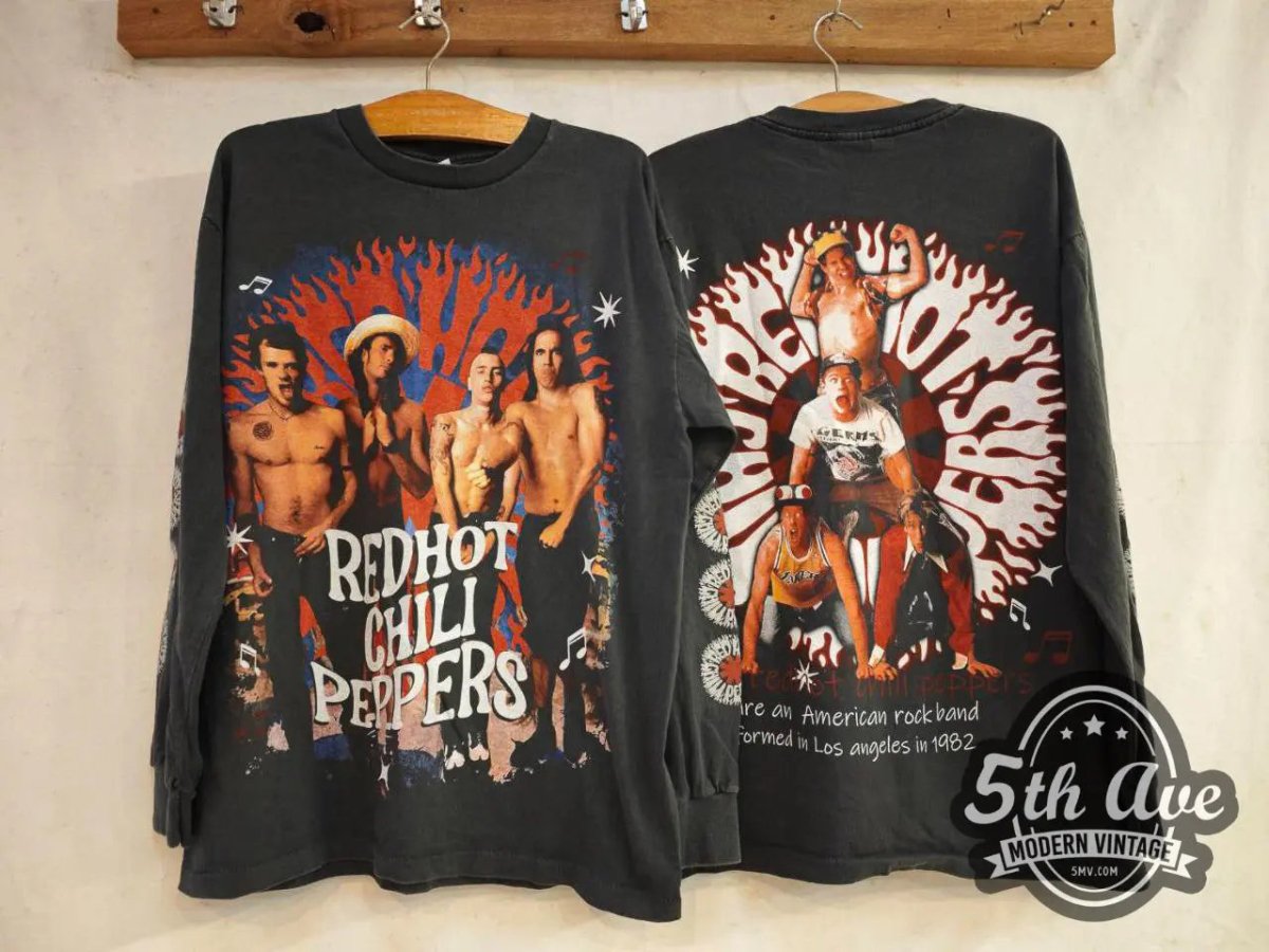 Red Hot Chili Peppers 1982 - AOP all over print New Vintage Band Long Sleeve T shirt - Vintage Band Shirts