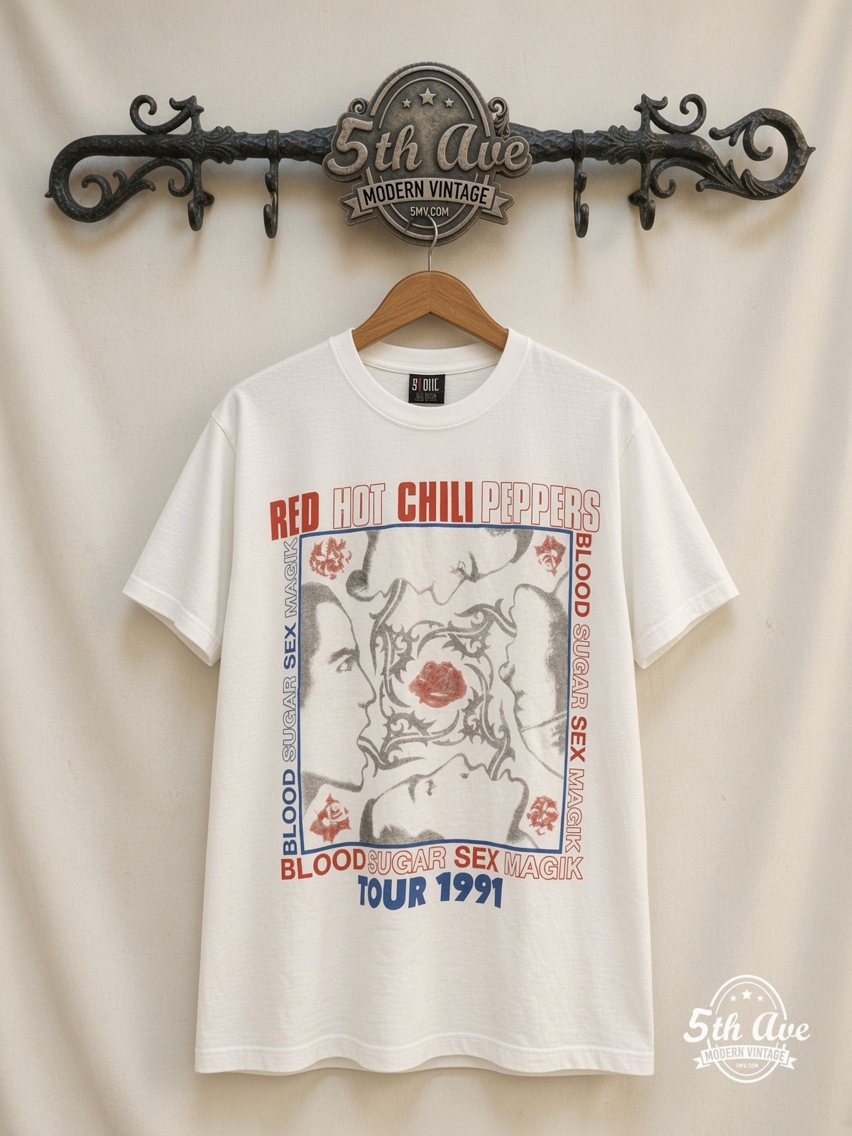 Red Hot Chili Peppers Blood Sugar Sex Magik Tour 1991 vintage band t-shirt on rack