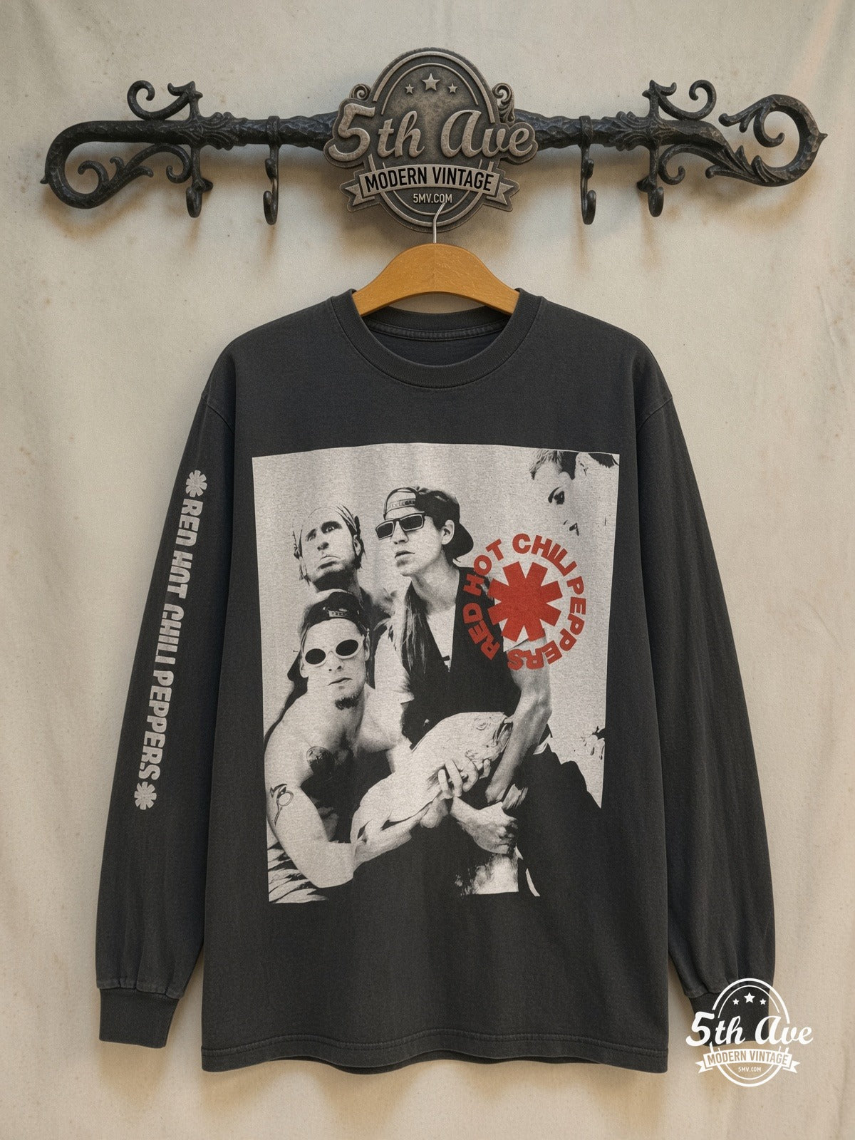 Red Hot Chili Peppers Out in L.A. long sleeve vintage band t-shirt on rack