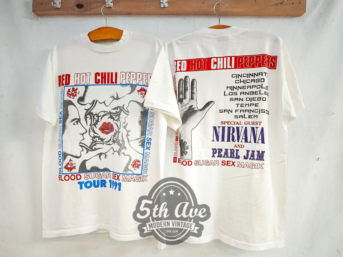 Red Hot Chili Peppers RHCP 'Blood Sugar Sex Magik' Tour 1991 - Vintage Reprint Band T-Shirt - Vintage Band Shirts