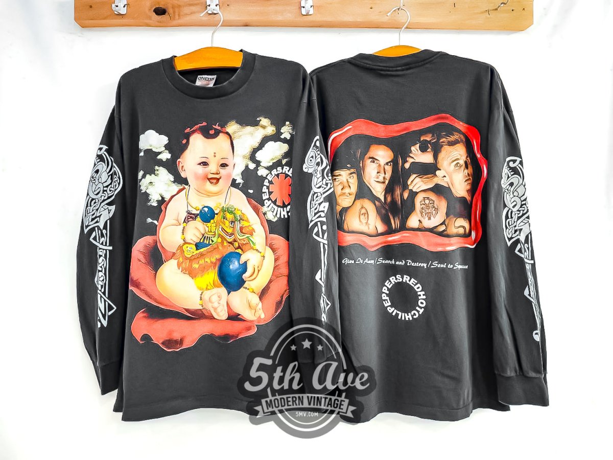 Red Hot Chili Peppers RHCP 'Search and Destroy' - Long Sleeve Vintage Reprint Band T-Shirt - Vintage Band Shirts