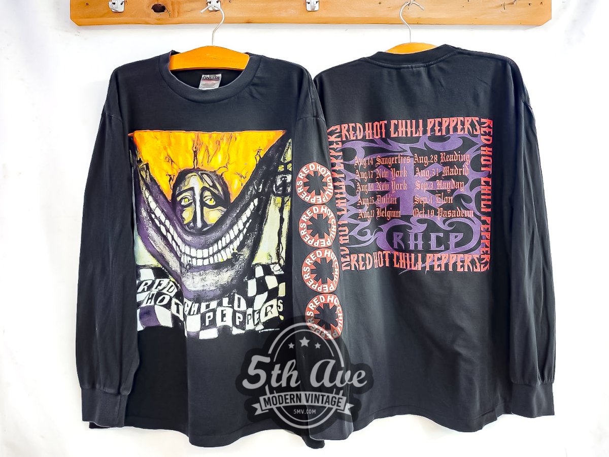 Red Hot Chili Peppers 'Warlocks' in Wonderland - Long Sleeve Vintage Reprint Band T-Shirt - Vintage Band Shirts