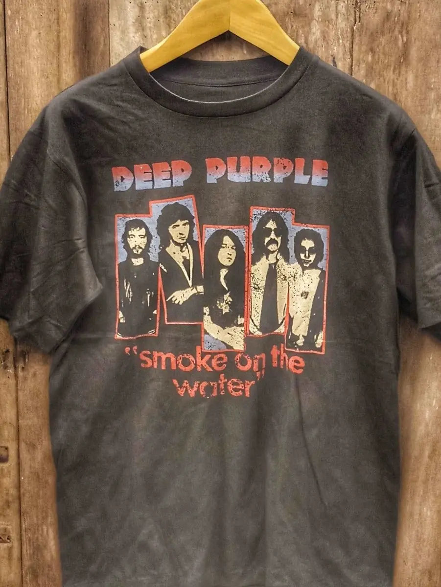 Resonance of Legends: Deep Purple's 'Smoke on the Water' Tribute Tee - Vintage Band Shirts