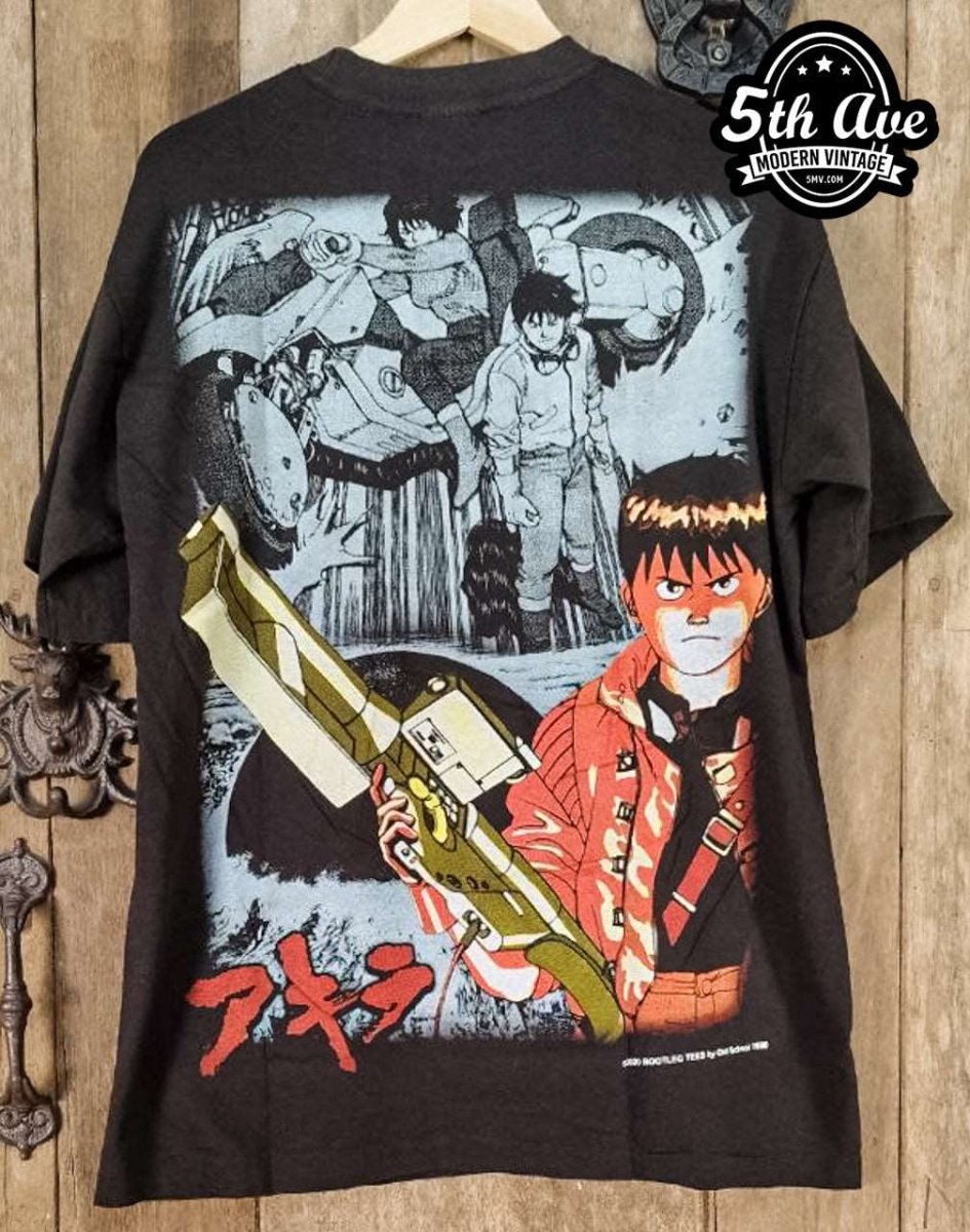 Ride to Chaos: The Akira All-Over Print Single Stitch Black Crew Neck t shirt - Vintage Band Shirts