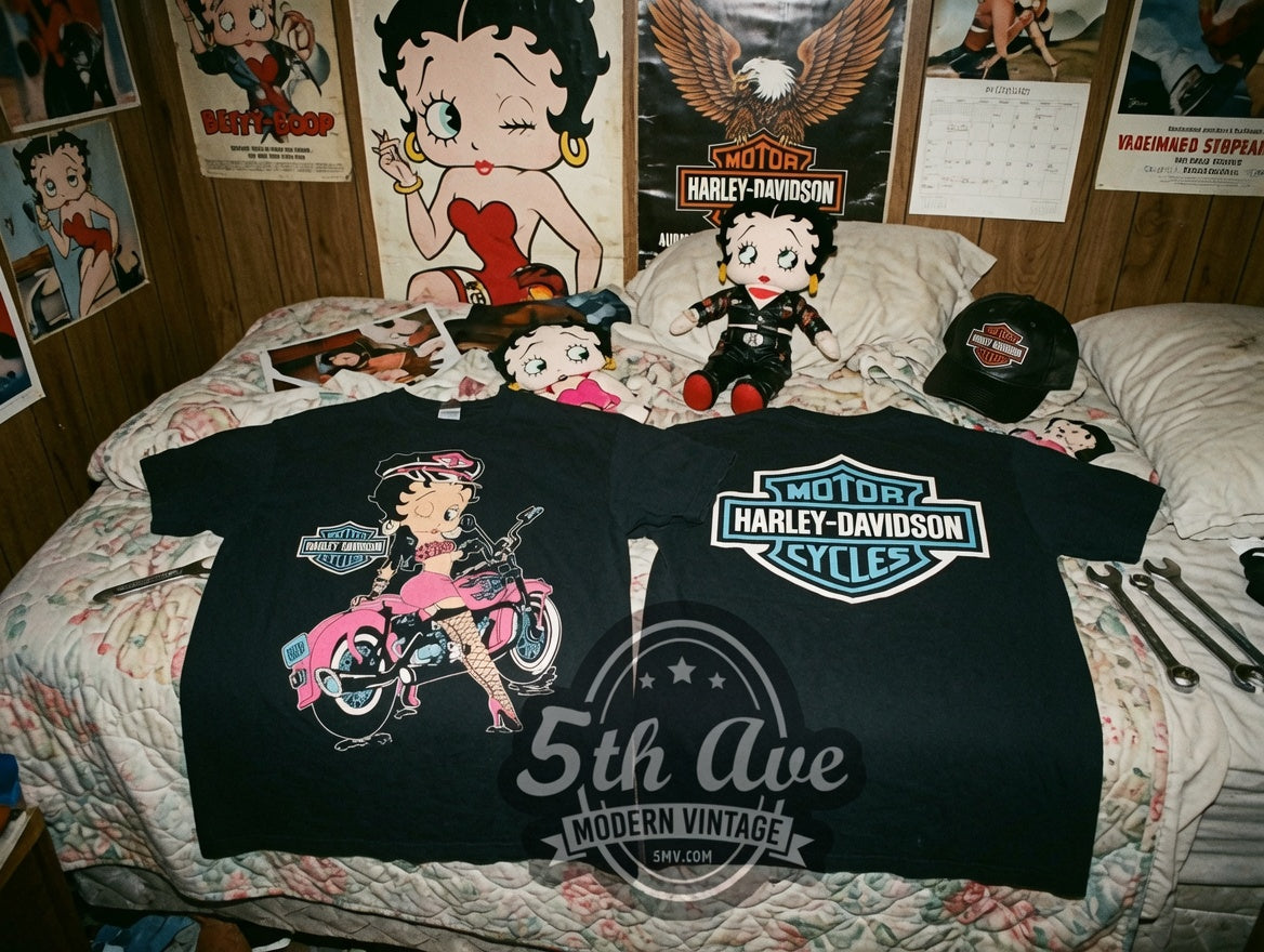 Betty Boop Harley Davidson T Shirt