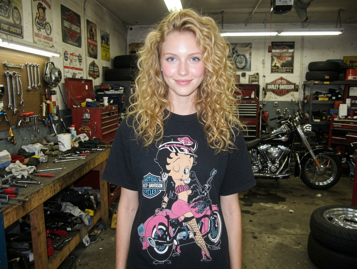 Betty Boop Harley Davidson T Shirt