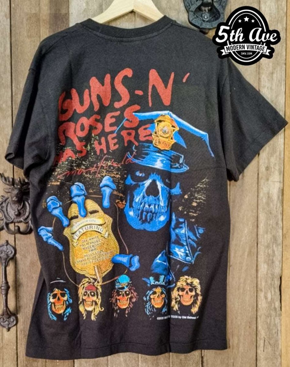 Guns & Roses vintage sold 1987 Mens Size XL Was Here shirt Metal Band Tee Concert