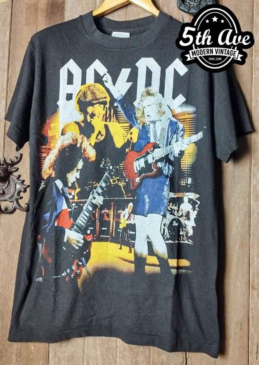 Rock Out in Style with this AC/DC Bootleg Single Stitch Tee - Vintage Band Shirts