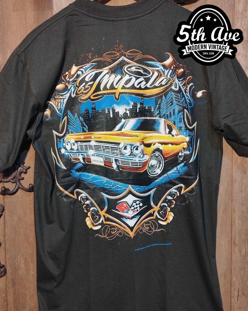 Rollin' Hard 65 Chevy Impala Low Rider t shirt - Vintage Band Shirts