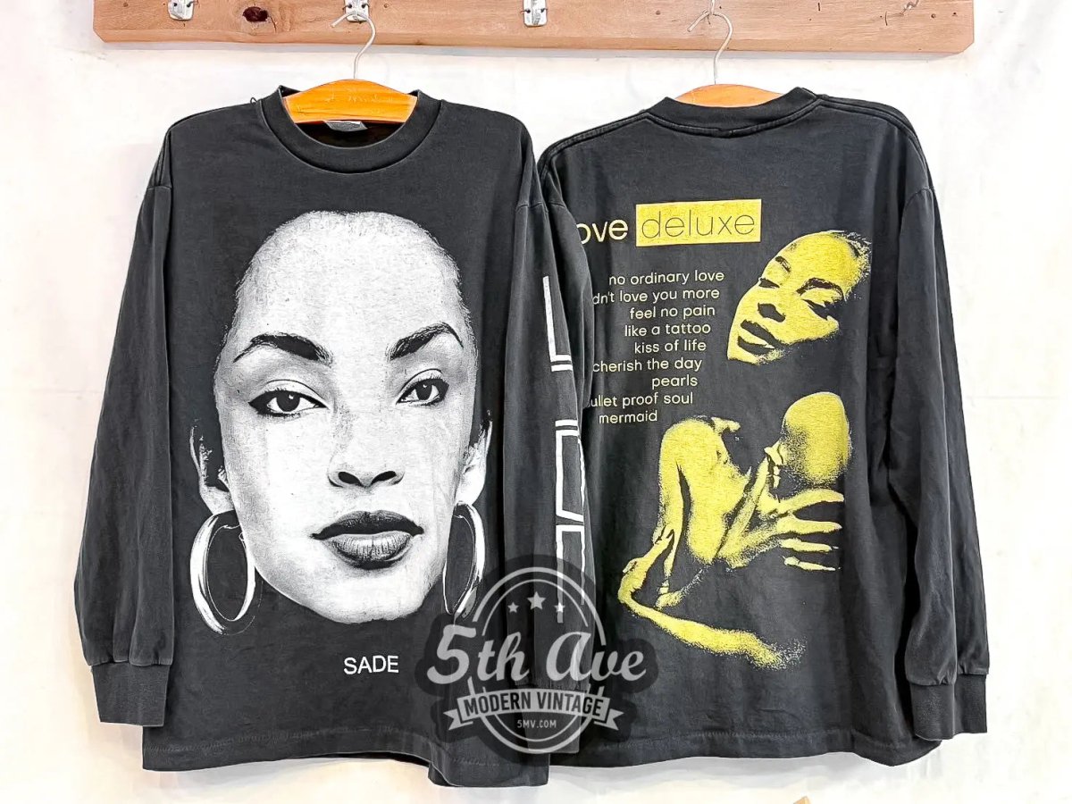 Sade Love Deluxe - Vintage Reprint Band Long Sleeve T-Shirt - Vintage Band Shirts