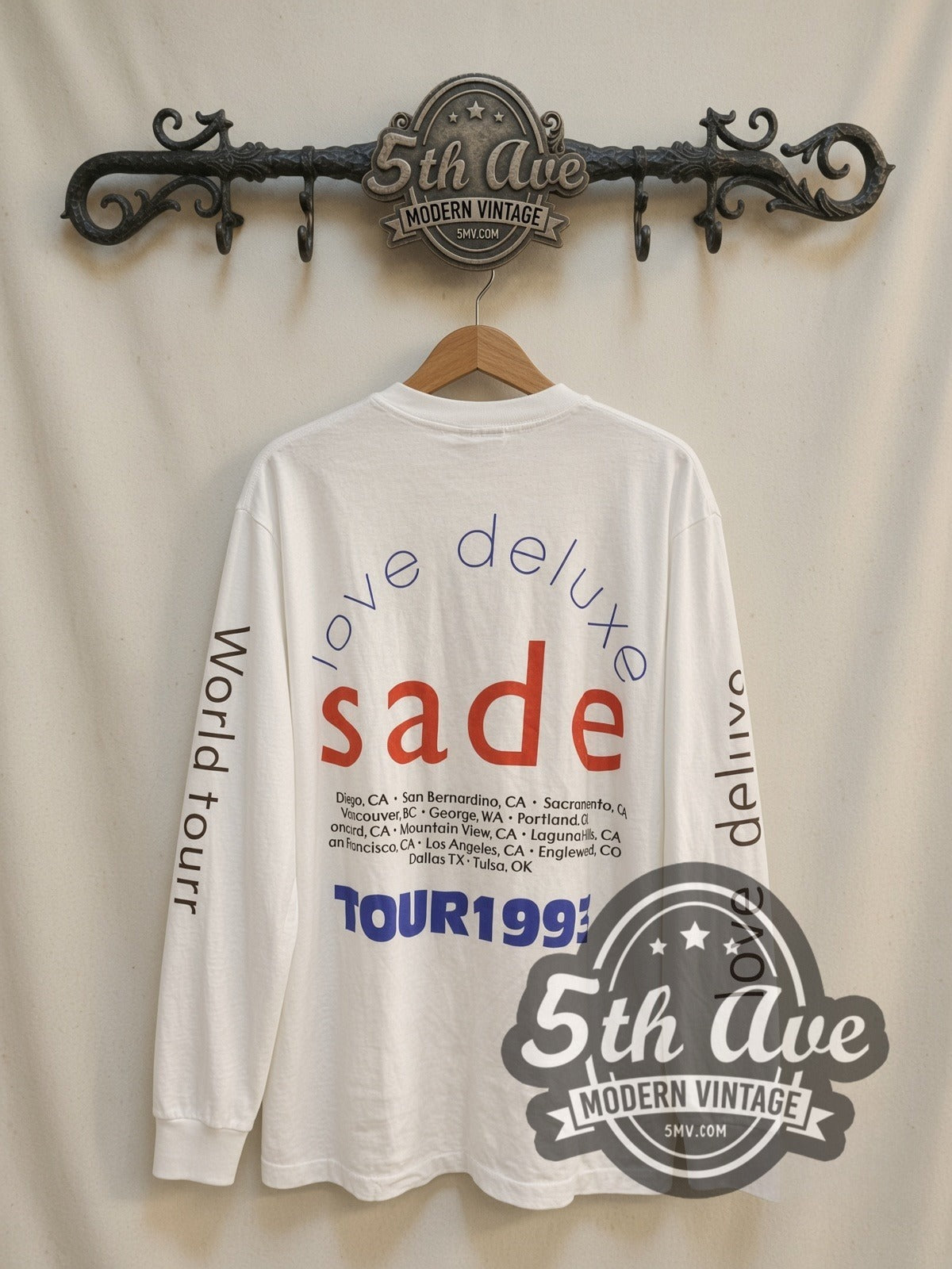 032c Sade Love Deluxe World Tour ロンT Sade Love Deluxe World Tour 1993 Long Sleeve Vintage Band T-Shirt