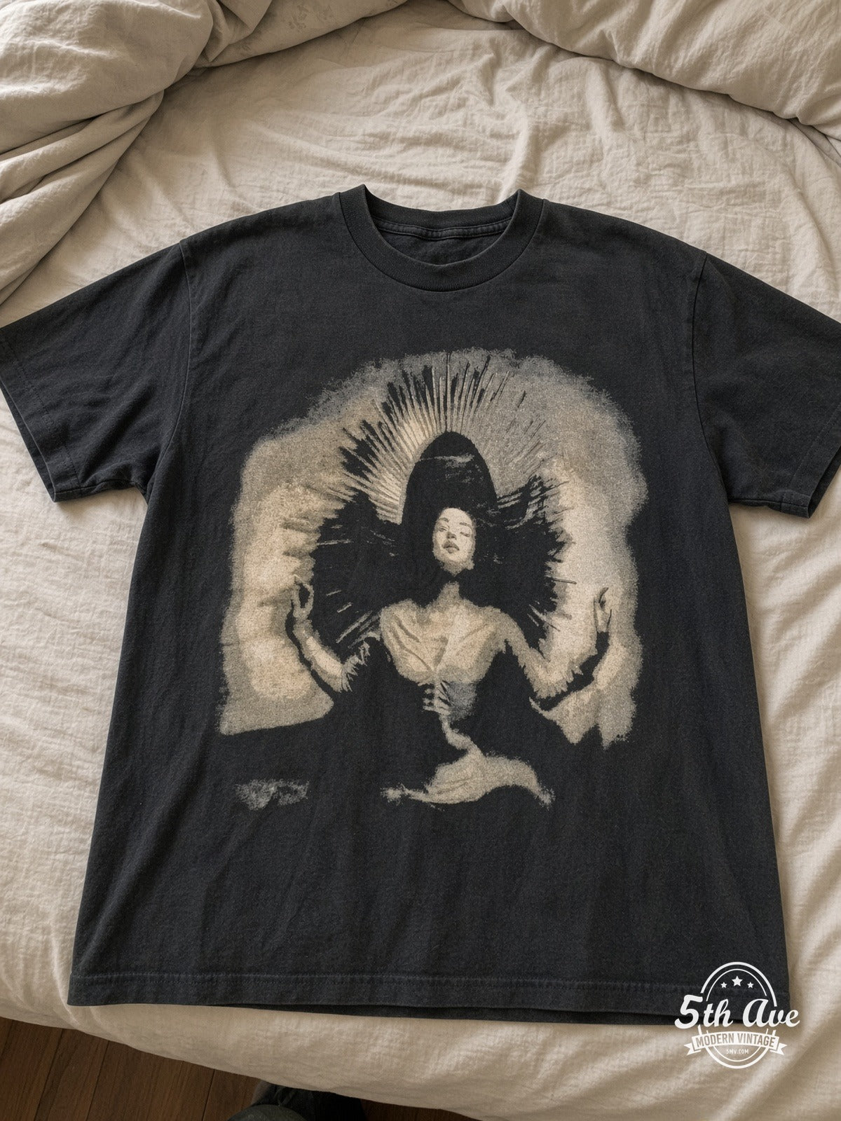Sade Love Deluxe World Tour 1993 vintage tee laid on bed