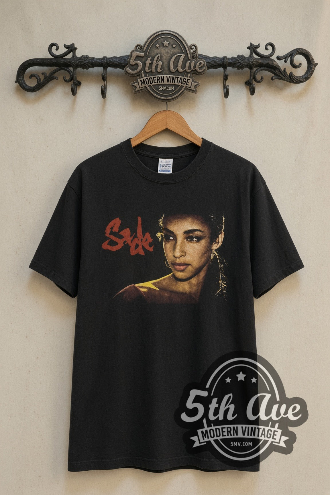 Sade Lovers Rock Tour 2001 Portrait & Dates band t-shirt front on 5th Ave iron rack