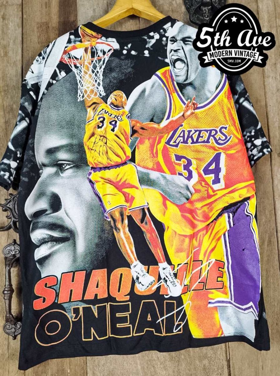 Shaquille O'Neal Los Angeles Lakers - New Vintage T shirt - Vintage Band Shirts