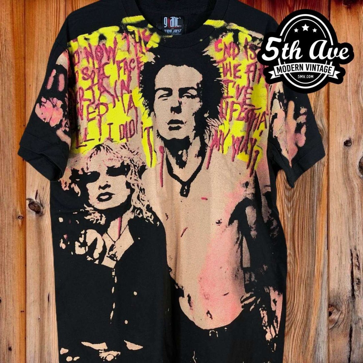 Sid Vicious Sex Pistols Sid & Nancy - AOP all over print New Vintage Band T  shirt - Vintage Band Shirts