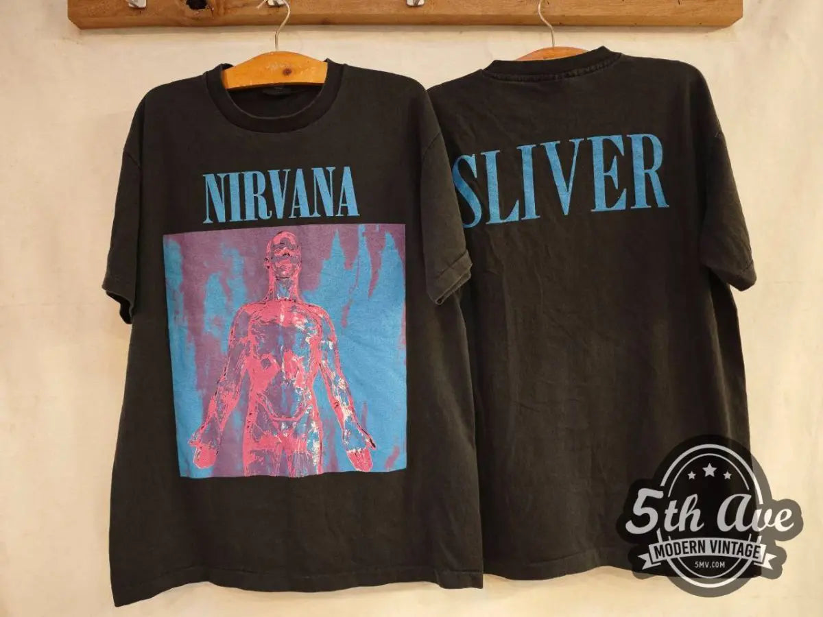 Sliver: Nirvana Black Short Sleeve t shirt - Vintage Band Shirts