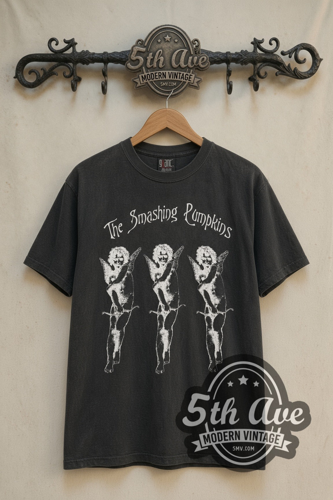 Smashing Pumpkins cherubs and Zero lyrics vintage band t-shirt front on the 5MV rack