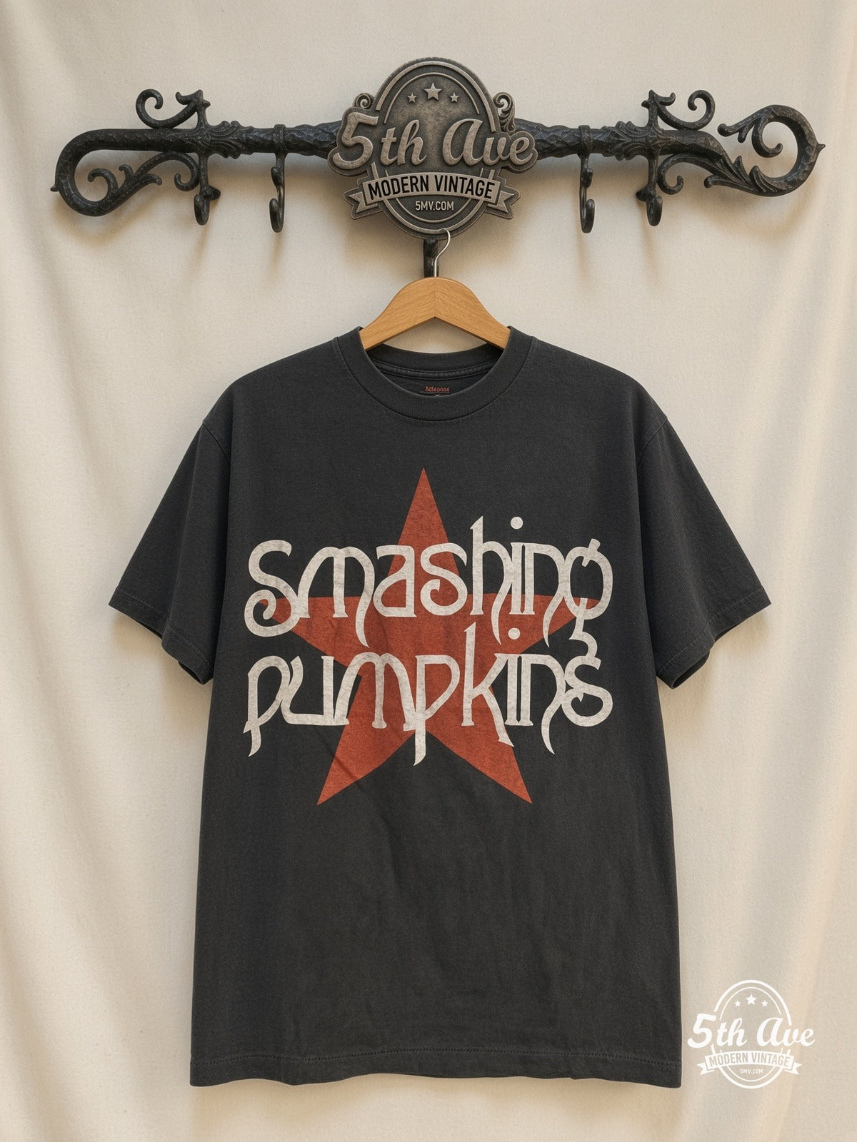 Smashing Pumpkins Red Star / Just Say Maybe vintage band t-shirt on rack