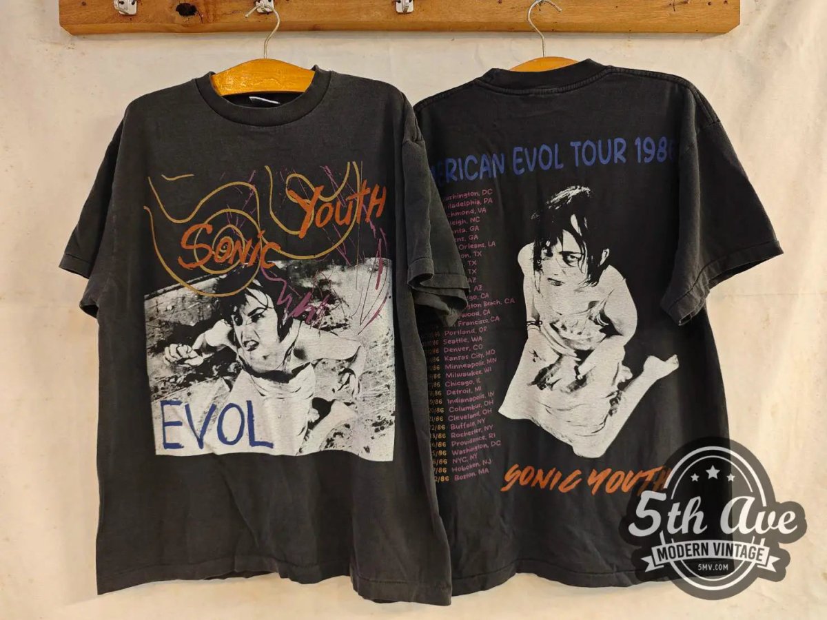Sonic Youth American Evol Tour 1986 - New Vintage Band T shirt - Vintage Band Shirts