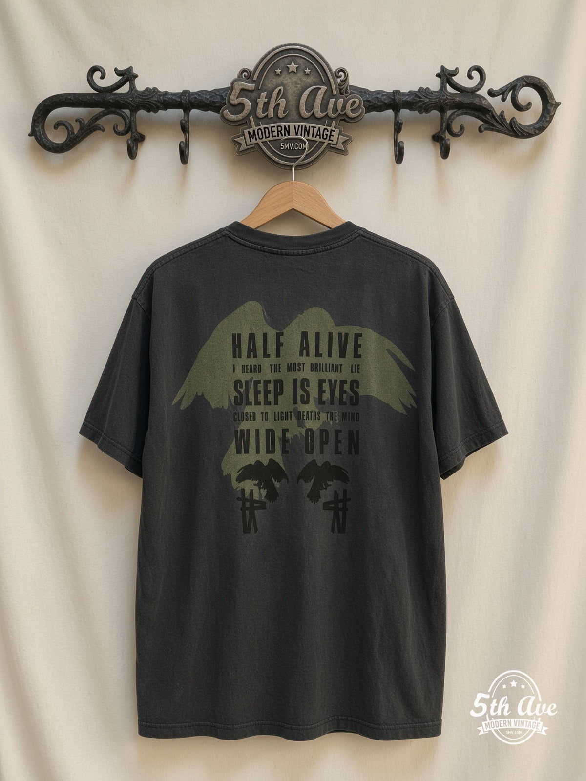 Soundgarden Half Alive Raven Cross vintage t-shirt back on rack