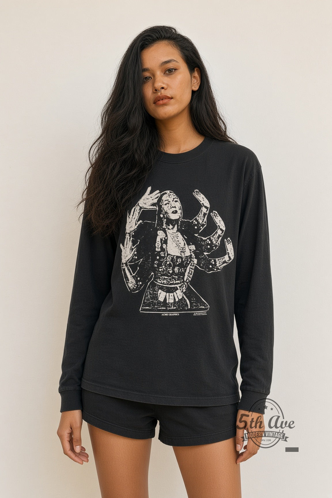 Model wearing Soundgarden Summer Tour 1993 Dancer Long Sleeve vintage band t-shirt