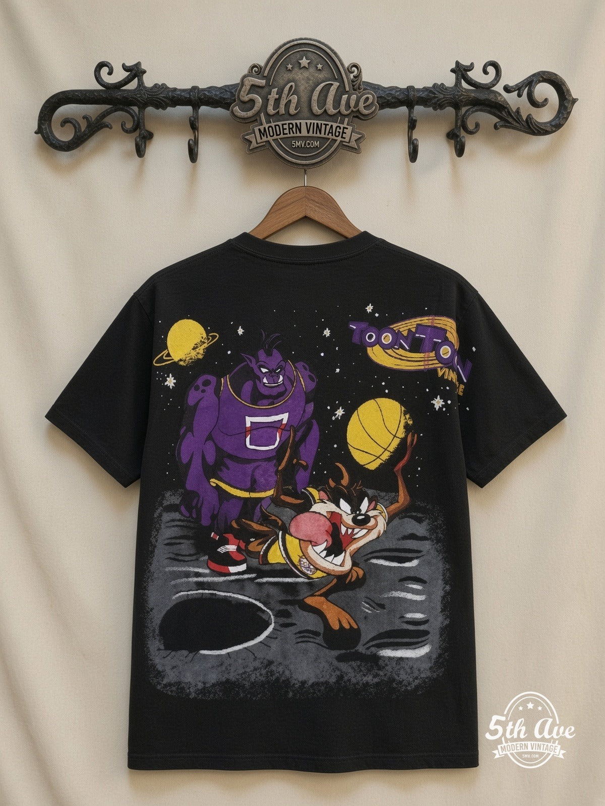 Space Jam Space Jam Taz Center all over print vintage tee back on cream 5th Ave rack