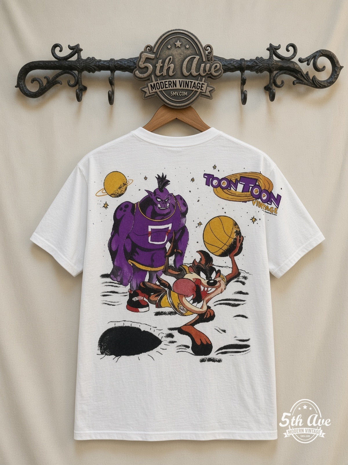 Space Jam Space Jam Taz Center all over print vintage tee back on cream 5th Ave rack