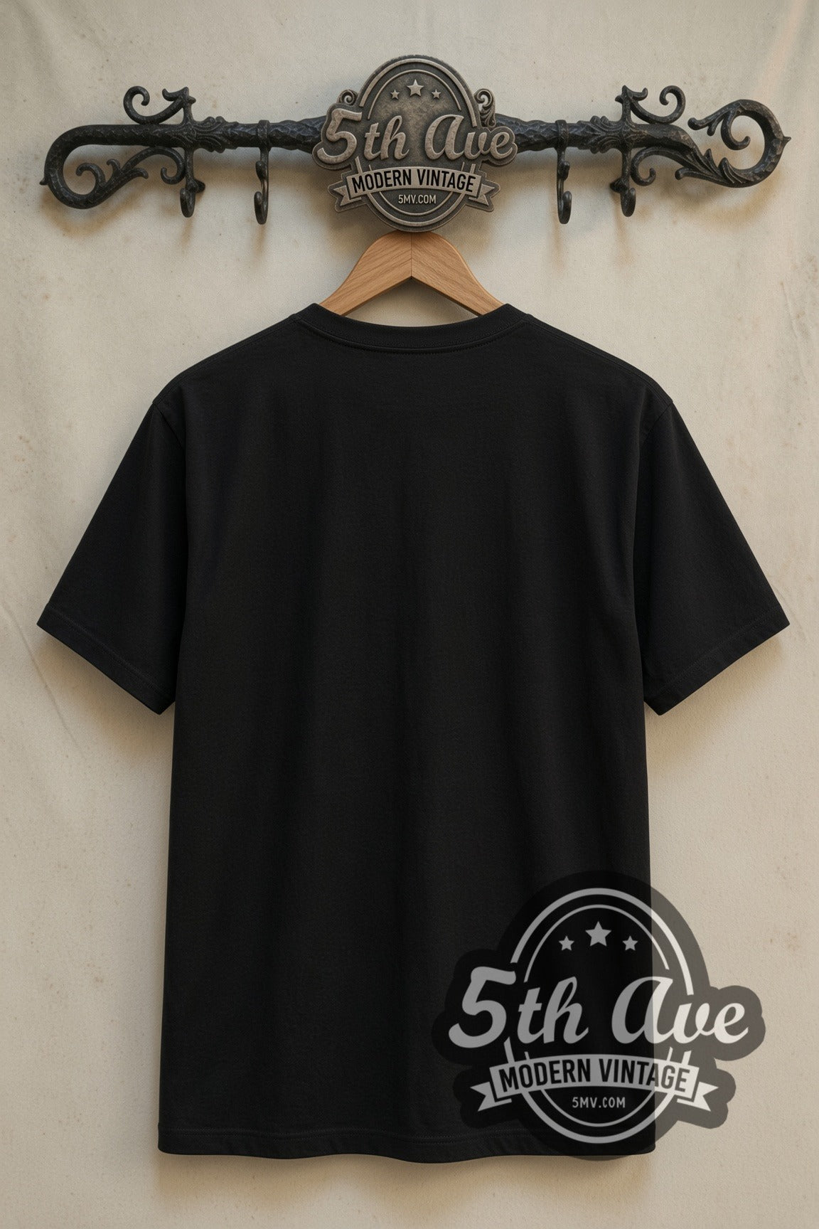Plain black back of Star Wars Stormtrooper Frame double stitched tee on rack