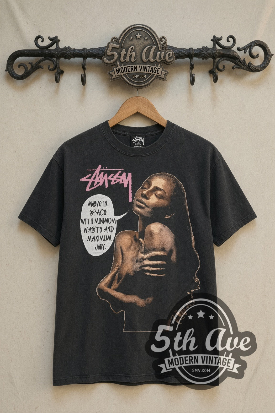 Stussy x Sade No Ordinary Love portrait vintage band tee front on the 5MV rack